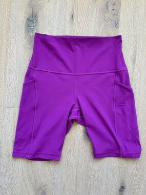Lululemon High-Waist Bike Shorts in Magenta